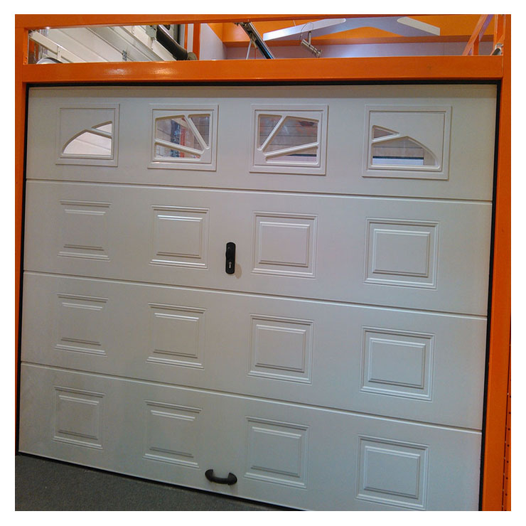 Puerta de garaje manual antipellizco personalizada directa de fábrica con ventanas