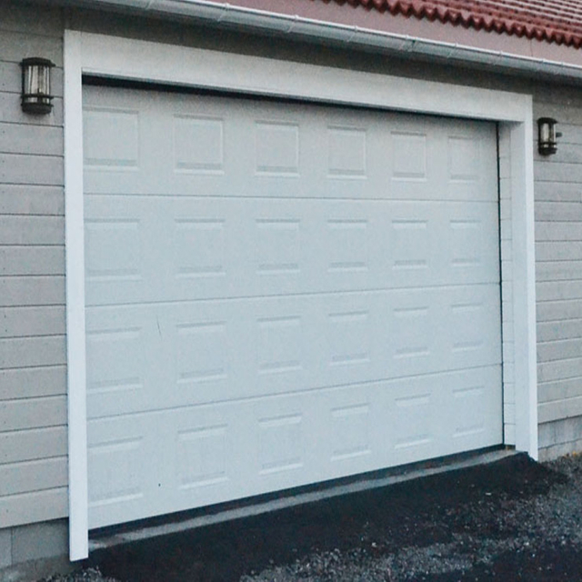 Puerta de garaje cuadrada prensada blanca, venta directa de fábrica