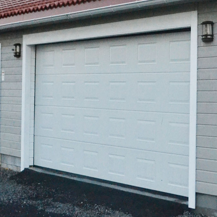 Puerta de garaje cuadrada prensada blanca, venta directa de fábrica