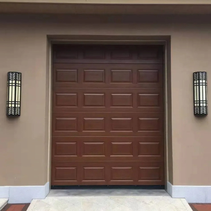 Puerta de garaje de acero de una sola capa de alta calidad, puerta corredera resistente al viento