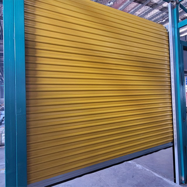 Venta directa de fábrica de puertas enrollables de acero inoxidable personalizadas de color amarillo