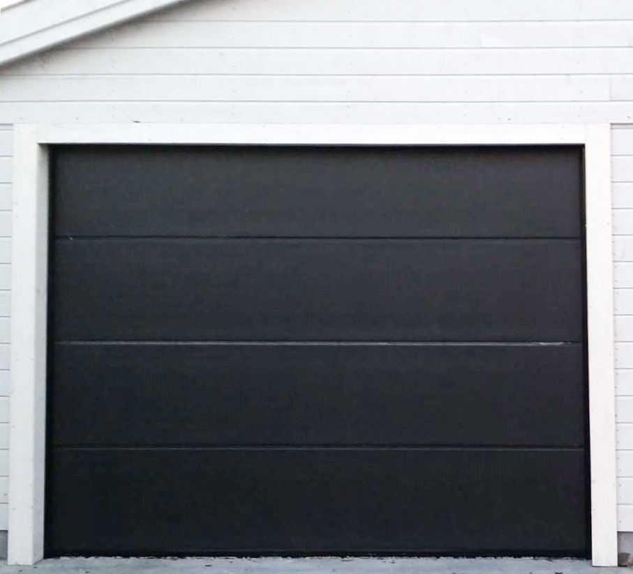 Puertas de garaje correderas horizontales con aspecto de madera, material de acero europeo de 18x7 pies